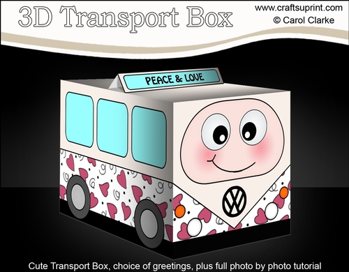 3D Cute Transport Treat Box Gift Set Mini Kit - Love Bug VW Campervan