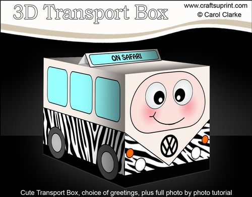 3D Cute Transport Treat Box Gift Set Mini Kit - Safari VW Campervan