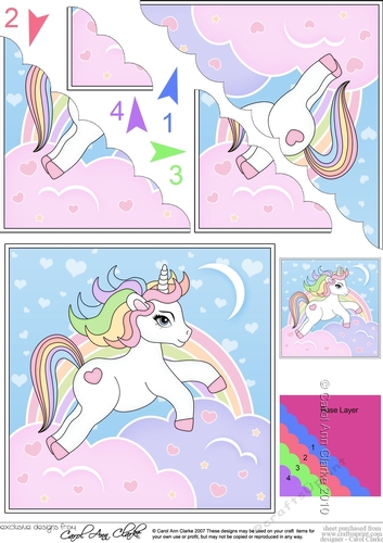 Cute Little Unicorn Scalloped Corner Stacker