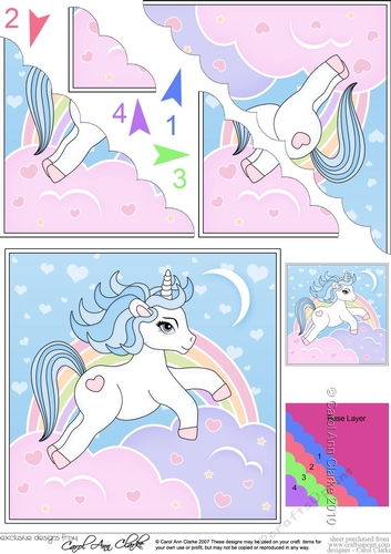 Cute Little Unicorn Scalloped Corner Stacker