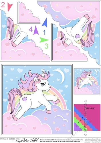 Cute Little Unicorn Scalloped Corner Stacker