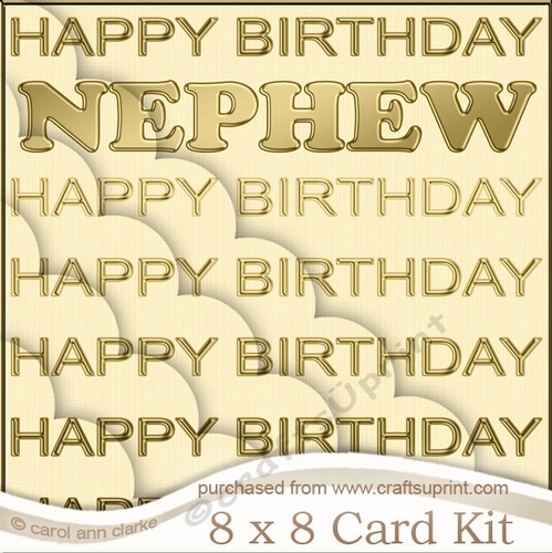 8 x 8 Birthday NEPHEW Scalloped Corner Kit