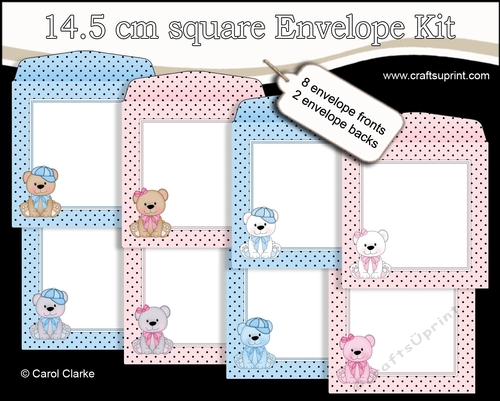 Cute Little Bears 14.5 x 14.5 cm envelope Kit