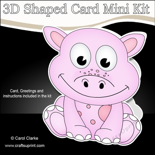 3D Shaped Card  Kit - Cute Little Dilly Dino
