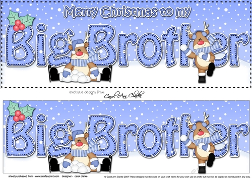 Large DL Merry Christmas to my BIG BROTHER 3D decoupage 