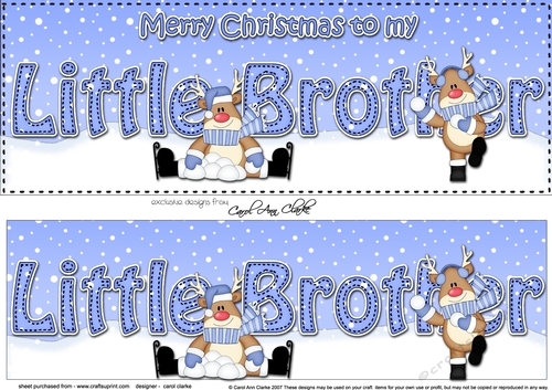 Large DL Merry Christmas to my LITTLE BROTHER 3D decoupage 