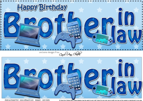 Large DL Happy Birthday BROTHER IN LAW 3D decoupage