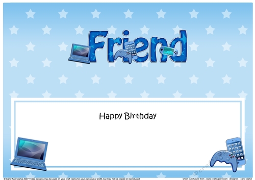 Large DL Happy Birthday FRIEND insert