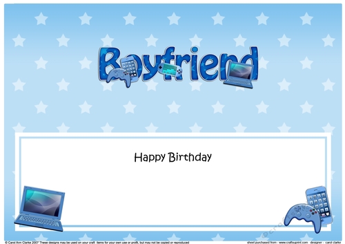 Large DL Happy Birthday BOYFRIEND insert