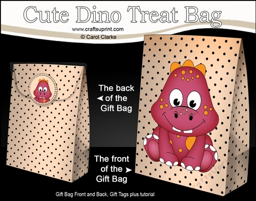 3D Gift Bag Mini Kit - Cute Little Damen Dino