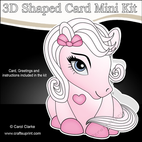 3D Shaped Card Mini Kit - Cute Little Pony Marshmallow