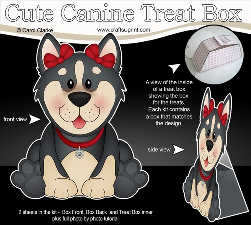 3D Cute Canine Treat Box Gift Set Mini Kit - Little Husky Dog Misty