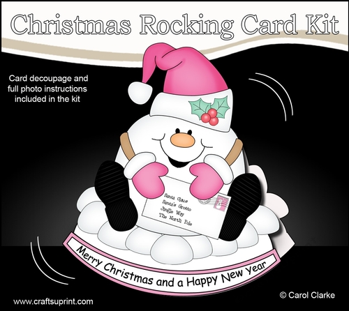 3D Shaped Rocking Christmas Card Mini Kit - Snowball Sam has a Letter for Santa