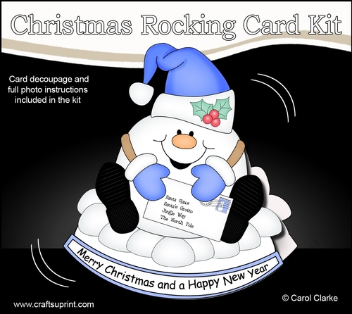 3D Shaped Rocking Christmas Card Mini Kit - Snowball Sam has a Letter for Santa
