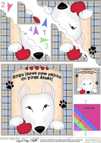 Scalloped Corner Stacker - Dogs Leave Paw Prints - English Bull Dog Terrier Earl