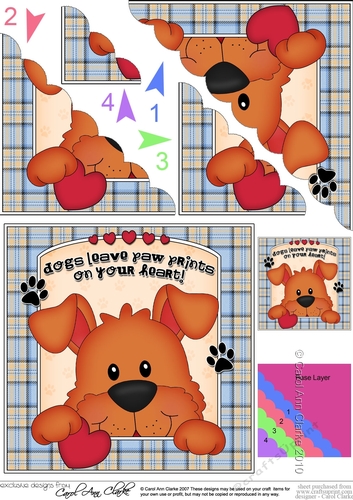 Scalloped Corner Stacker - Dogs Leave Paw Prints - Dog Rusty