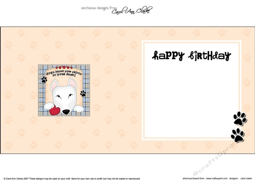 Square landscape insert - Dogs Leave Paw Prints - English Bull Dog Terrier Countess