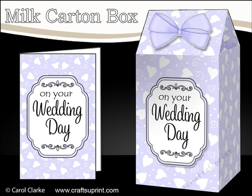 3D Wedding Hearts Milk Carton Treat Box Mini Kit