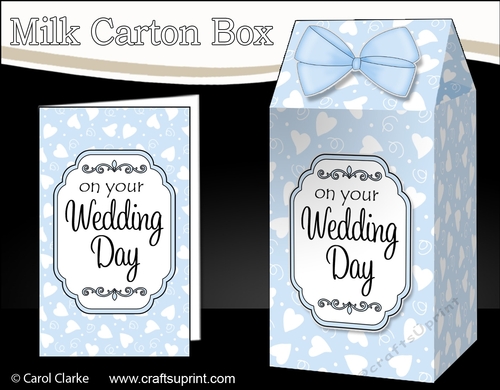 3D Wedding Hearts Milk Carton Treat Box Mini Kit