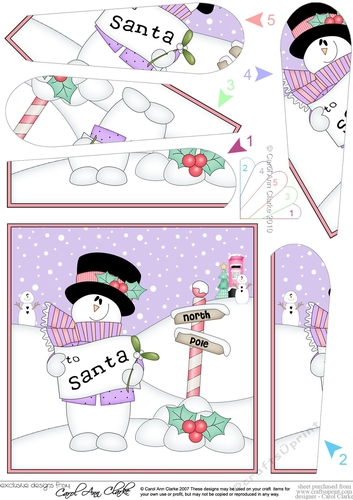 Christmas Snowman Rio has a Letter for Santa Fan Pyramage Topper