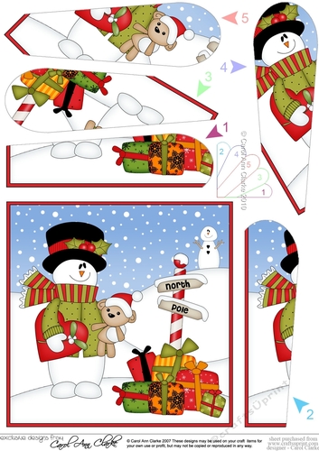Christmas Snowman Rio is at the North Pole Pyramage Topper