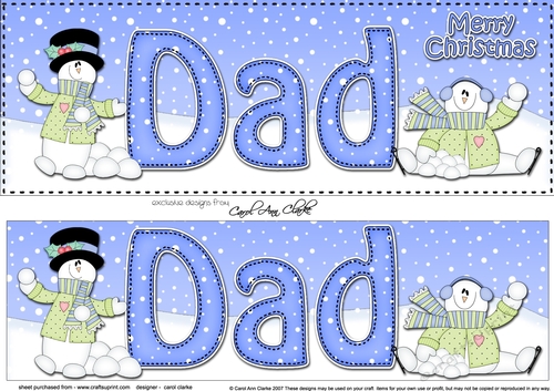 Large DL Merry Christmas DAD 3D decoupage 