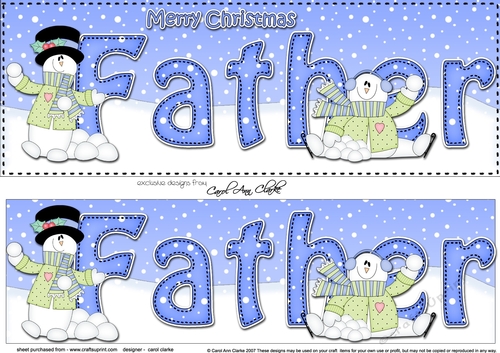 Large DL Merry Christmas FATHER 3D decoupage 