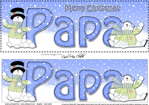 Large DL Merry Christmas PAPA 3D decoupage 