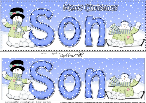 Large DL Merry Christmas SON 3D decoupage 