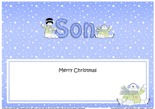 Large DL Merry Christmas SON insert