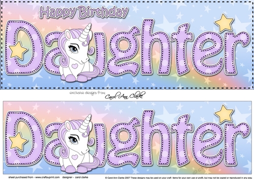 Large DL Happy Birthday DAUGHTER 3D decoupage
