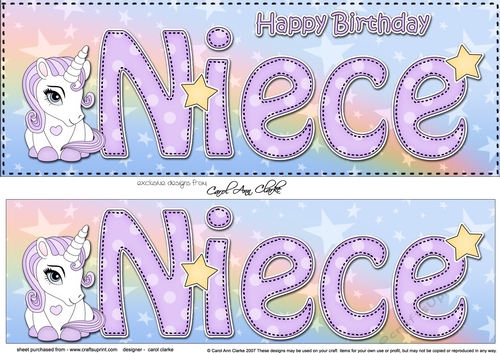 Large DL Happy Birthday NIECE 3D decoupage