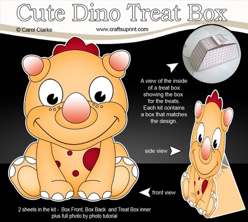3D Cute Dino Treat Box Gift Set Mini Kit - Cute Little Longfang Dino
