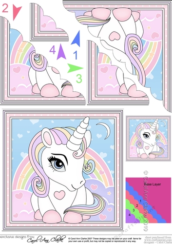 Cute Little Unicorn Scalloped Corner Stacker