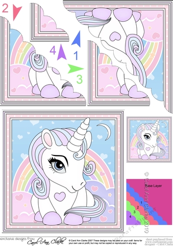 Cute Little Unicorn Scalloped Corner Stacker
