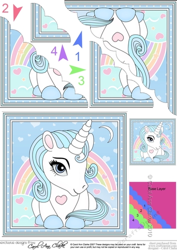 Cute Little Unicorn Scalloped Corner Stacker