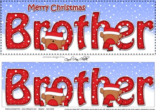 Large DL Merry Christmas BROTHER 3D decoupage 