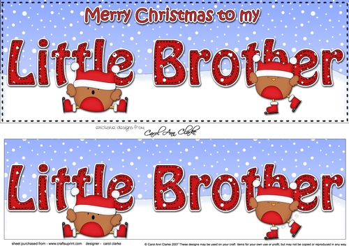 Large DL Merry Christmas to my LITTLE BROTHER 3D decoupage  