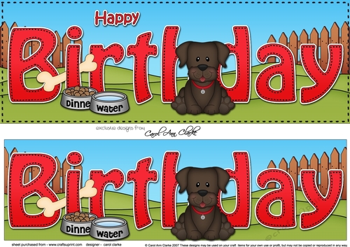 Large DL HAPPY BIRTHDAY 3D decoupage