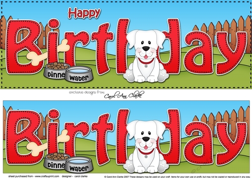 Large DL HAPPY BIRTHDAY 3D decoupage