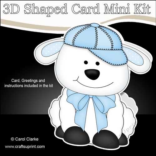 3D Shaped Card  Kit -  Cute Little Laurie Lamb