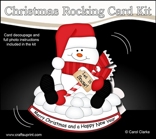 3D Shaped Rocking Christmas Card Mini Kit - Snowman Oli wants it to Snow
