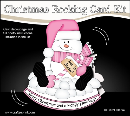 3D Shaped Rocking Christmas Card Mini Kit - Snowman Oli wants it to Snow