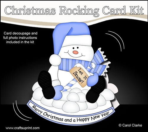 3D Shaped Rocking Christmas Card Mini Kit - Snowman Oli wants it to Snow
