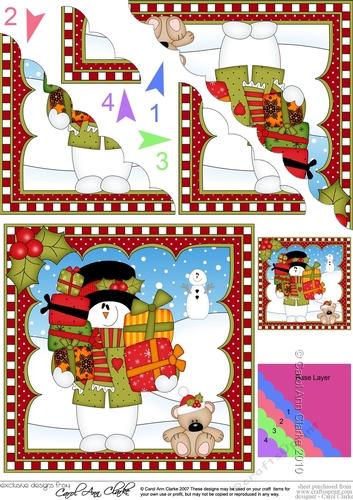 Christmas Snowman Rio Scalloped Corner Stacker