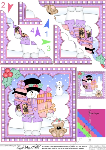 Christmas Snowman Rio Scalloped Corner Stacker