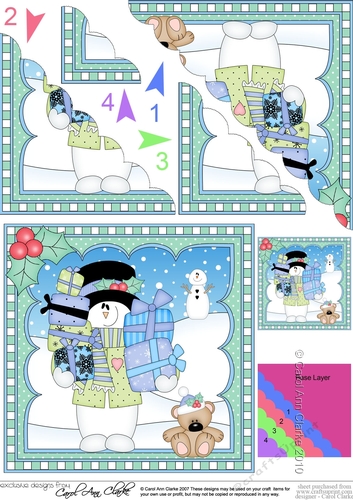 Christmas Snowman Rio Scalloped Corner Stacker