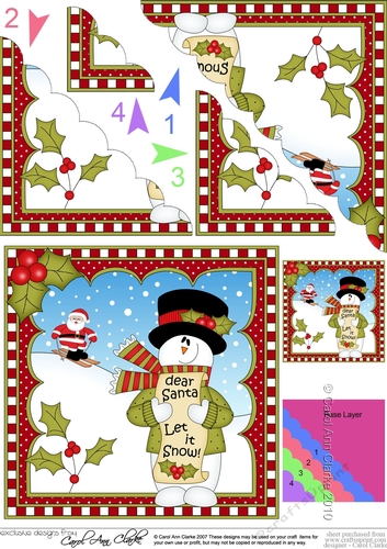 Christmas Snowman Rio Scalloped Corner Stacker