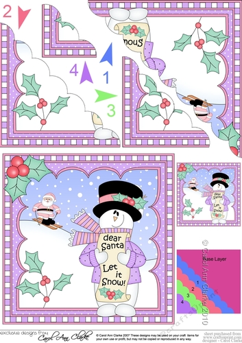 Christmas Snowman Rio Scalloped Corner Stacker