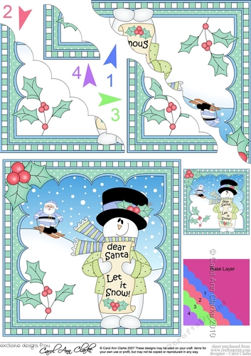Christmas Snowman Rio Scalloped Corner Stacker